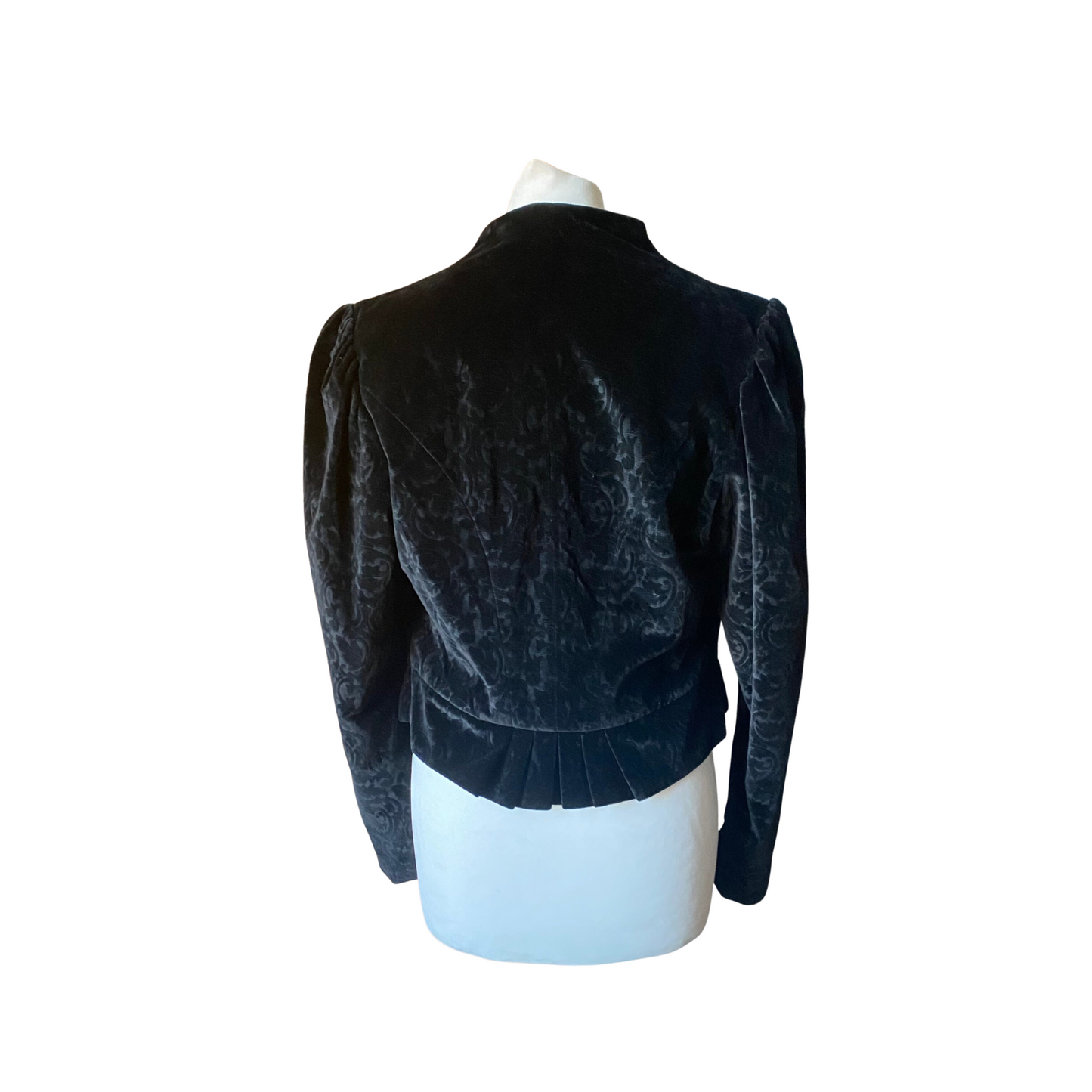 Vintage Austrian Dirndl Cropped Black Velvet Jacket. Approx U.K. size 8-12