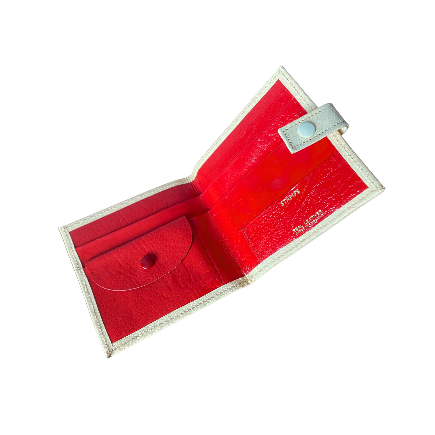 Cream and red two tone wallet