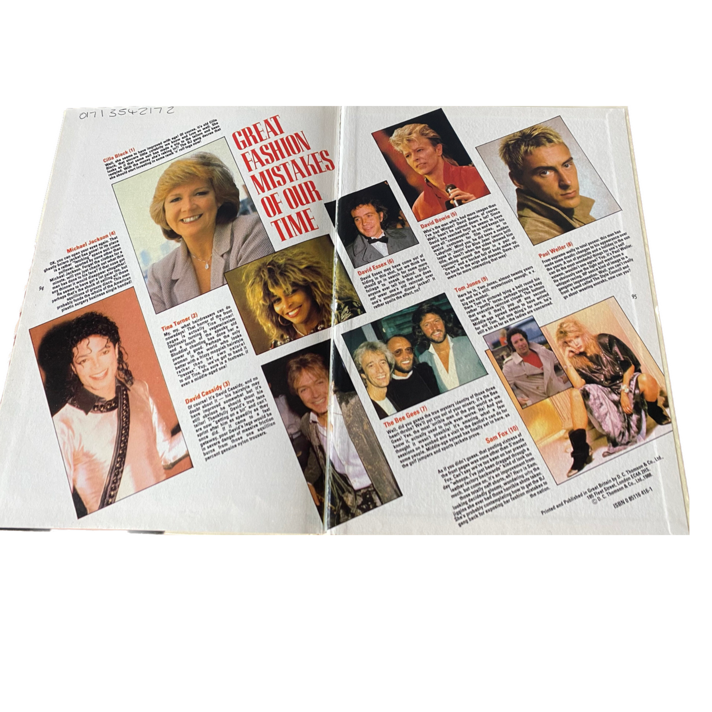 Vintage Blue Jeans Annual 1989 . Packed full of fashion and photo stories etc . Great nostalgic gift idea