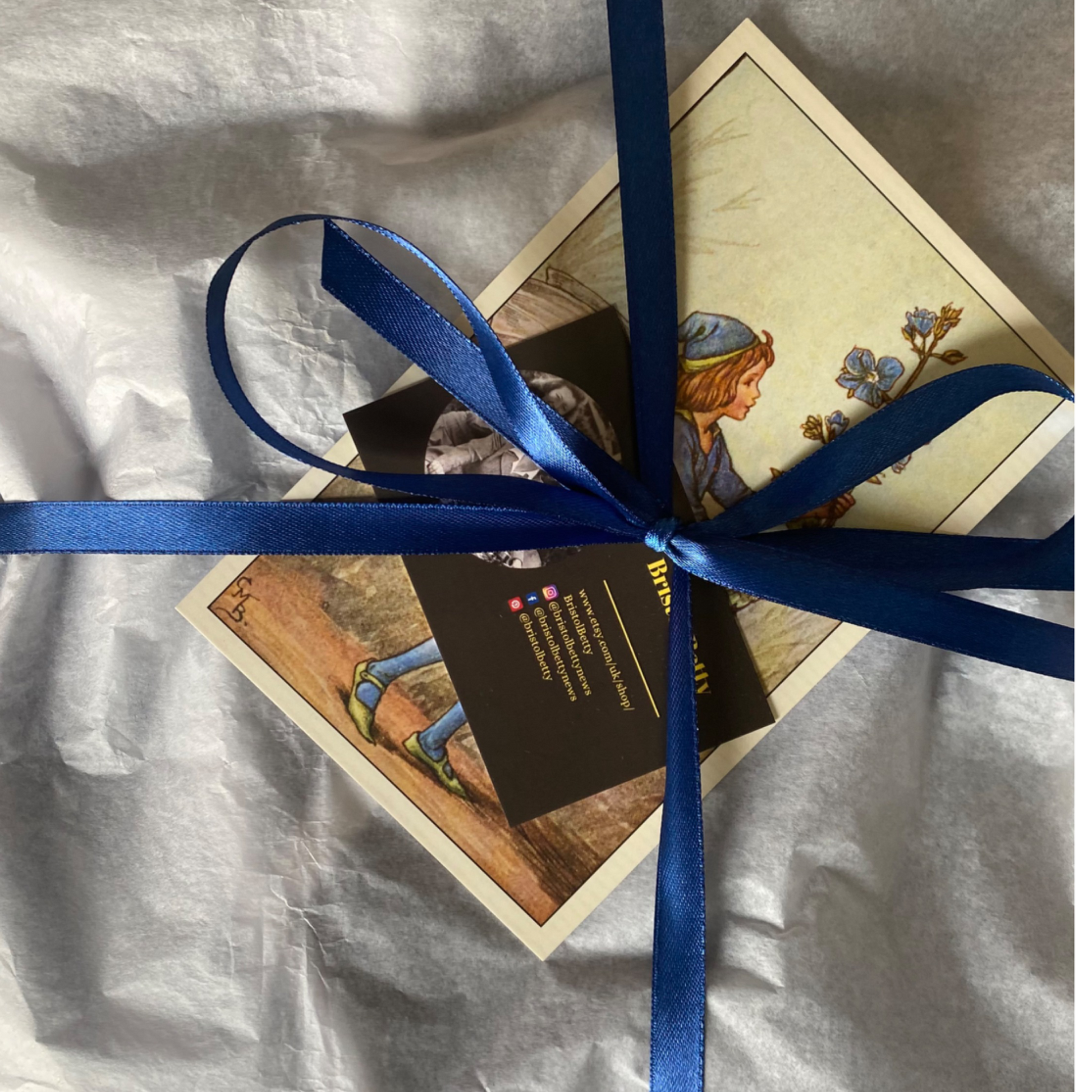 All orders are wrapped in tissue paper and ribbon