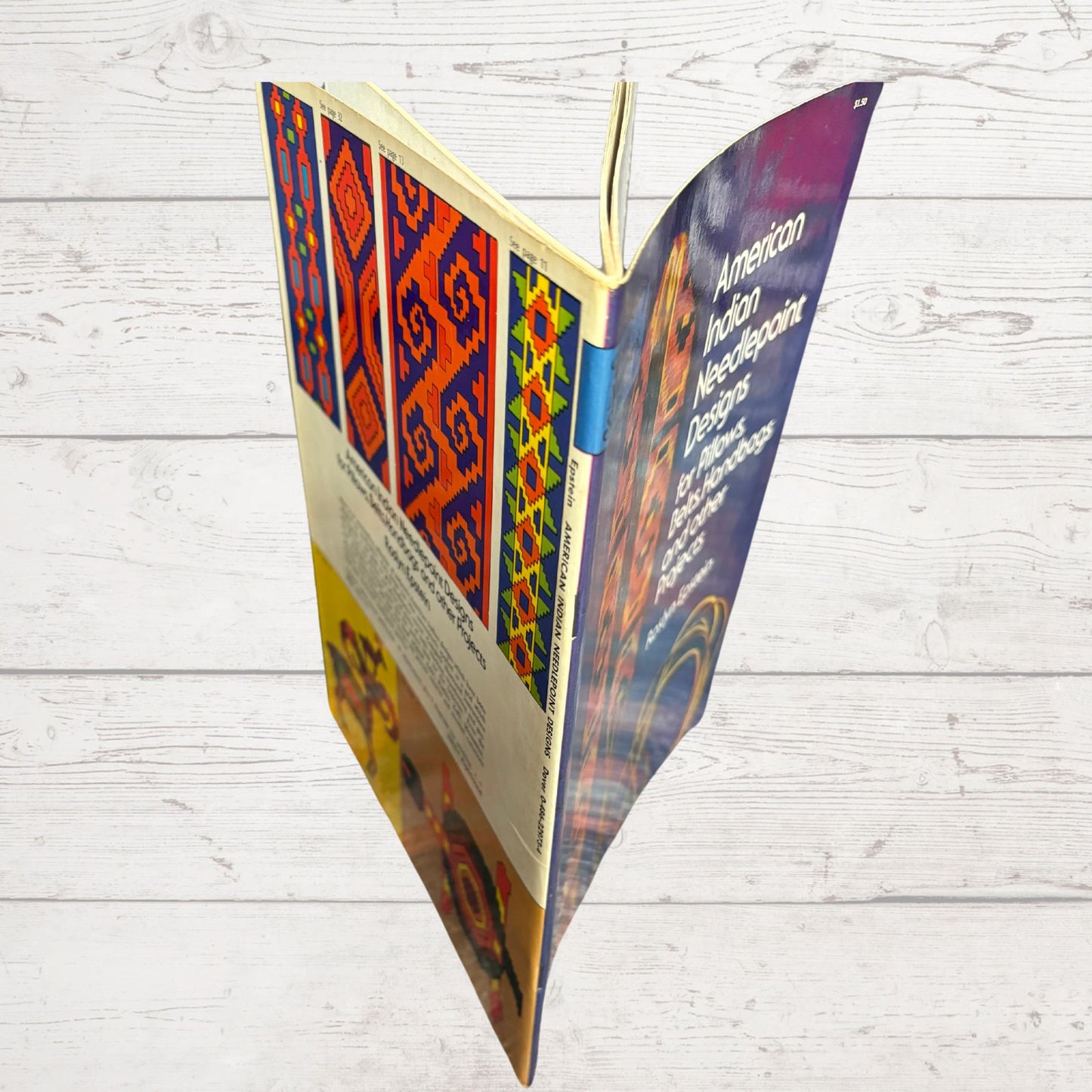 American Indian Needlepoint Designs by Roslyn Epstein. A 1970s Needlecraft Design Vintage Book