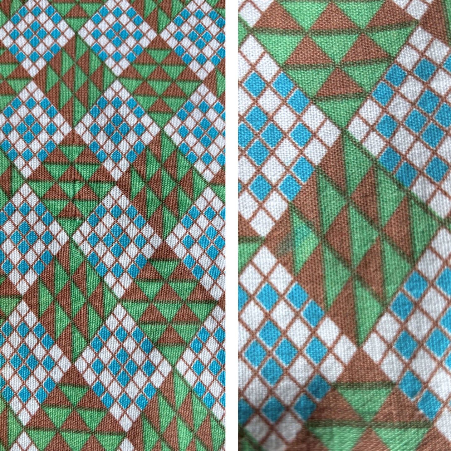 70s Geometric Print Cotton Vintage Shirt with Zip Front. Approx UK size M - L ( men) 14 -16 (women )