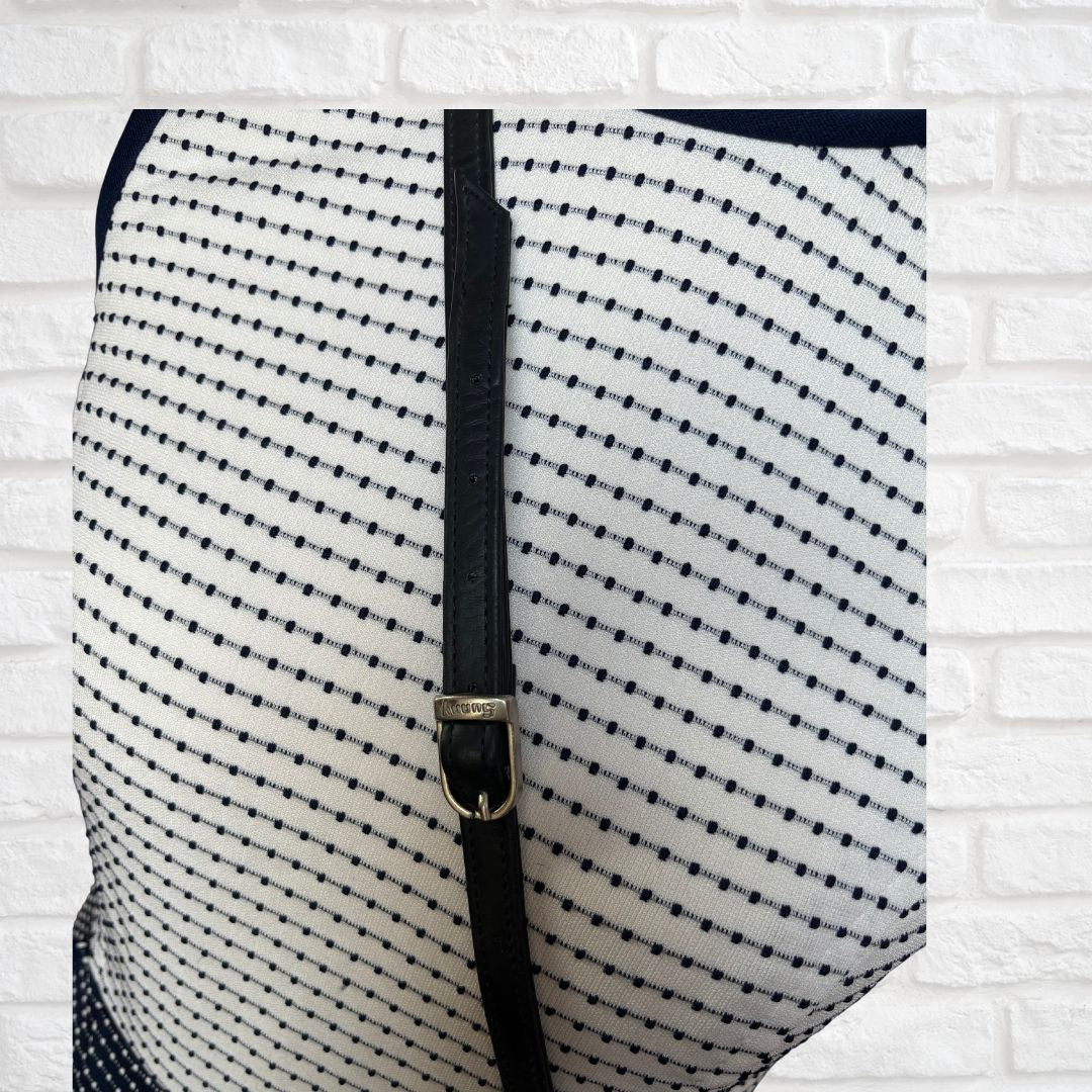 Vintage 60s Mod Style Navy Blue Triangle Cross Body Bag with Adjustable Shoulder Strap