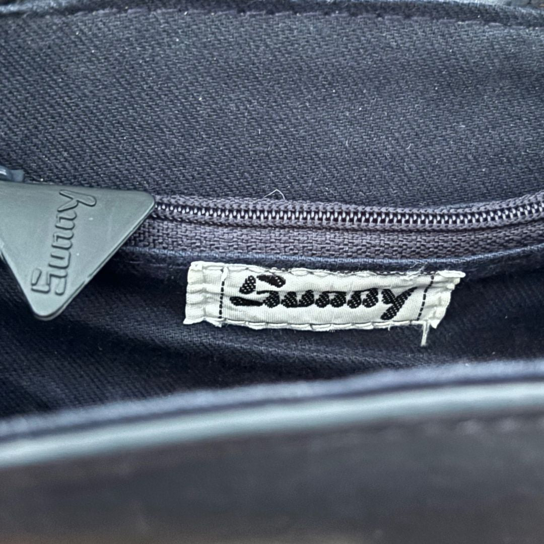 Vintage 60s Mod Style Navy Blue Triangle Cross Body Bag with Adjustable Shoulder Strap