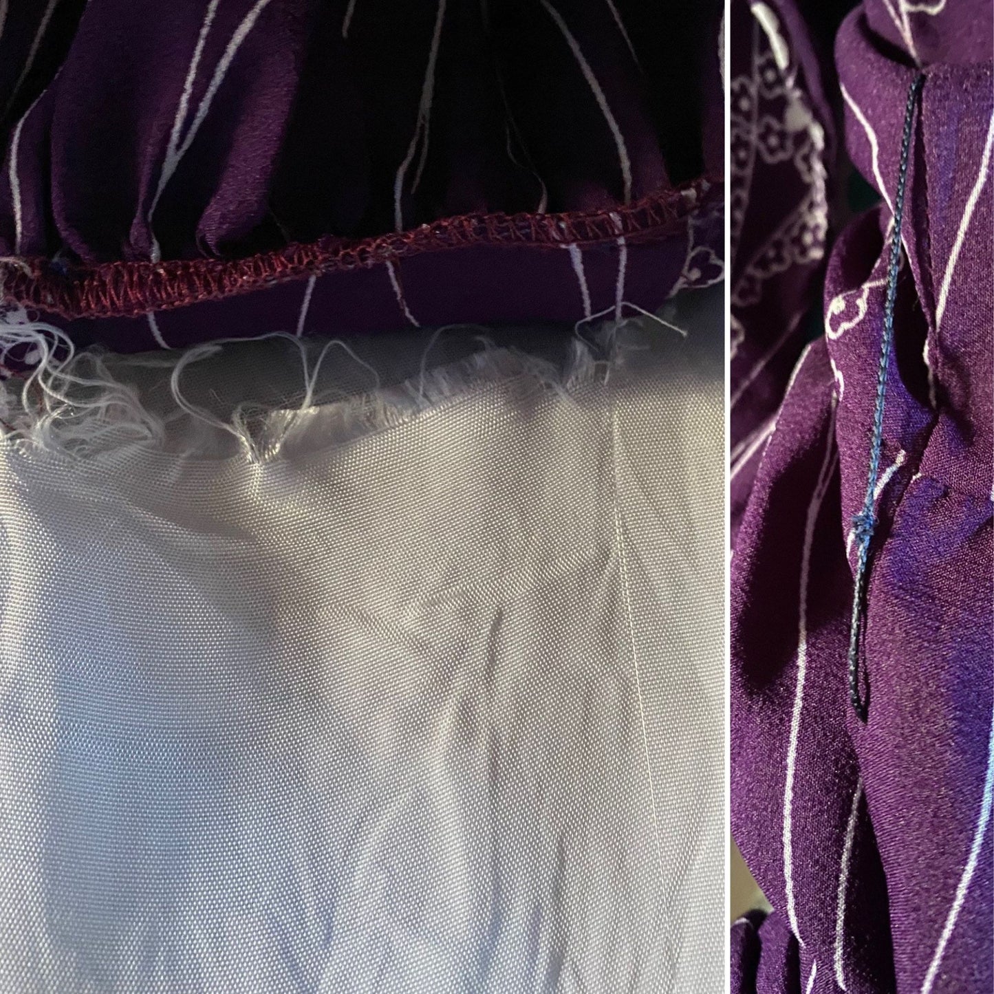70s purple maxi with white floral print. Approx U.K size 14 -16