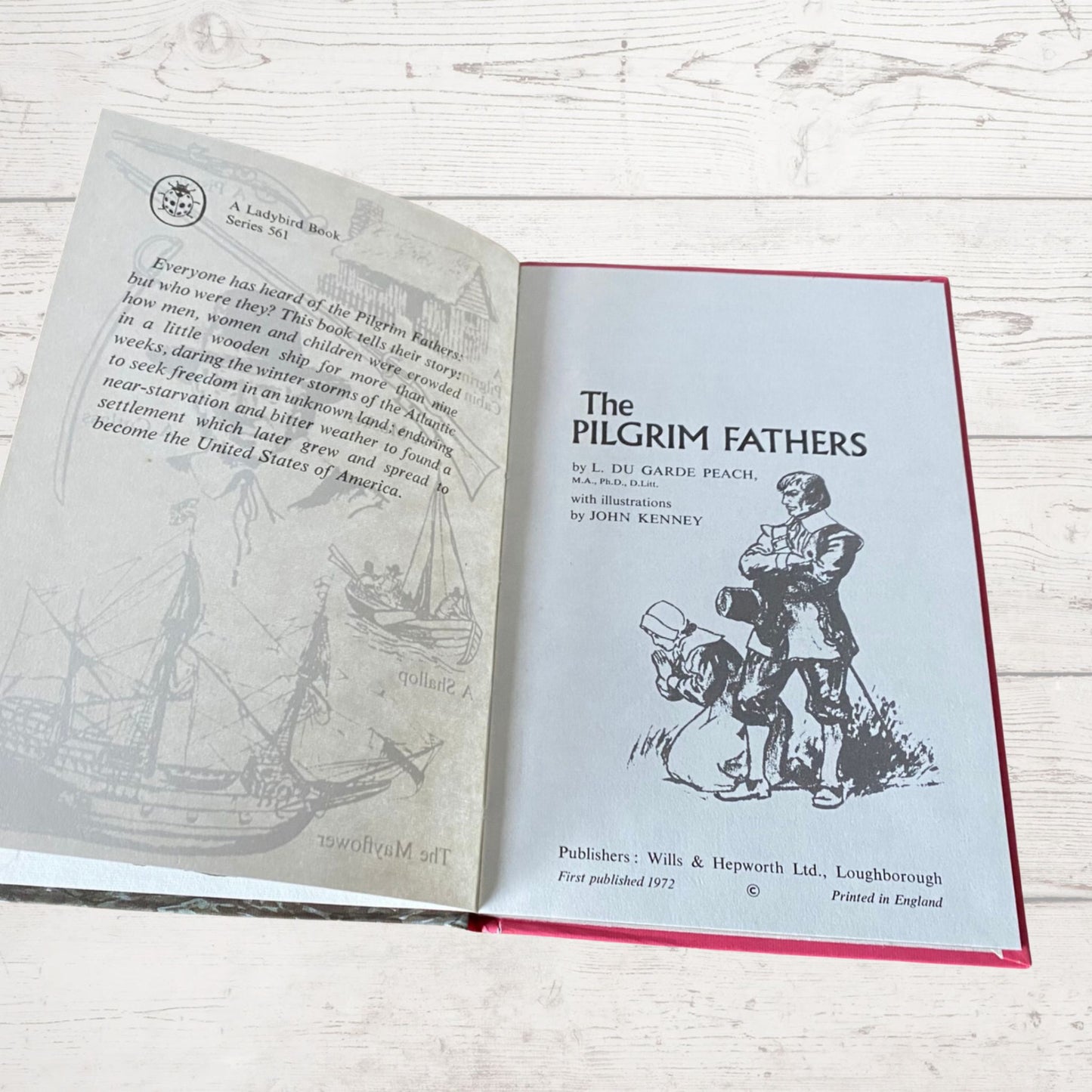 Vintage 1960s ladybird book, The Pilgrim Fathers,  Adventure from History. Series 561