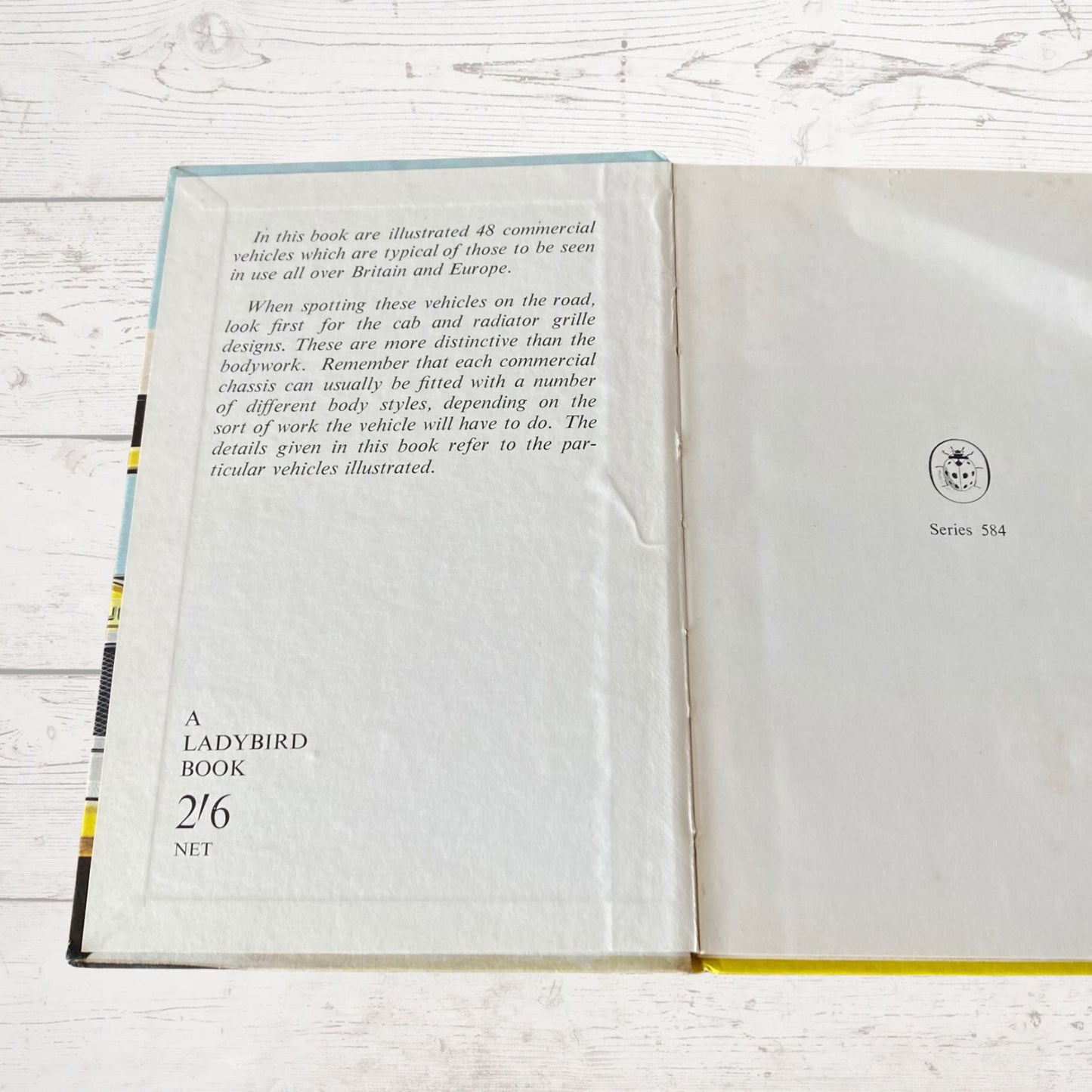 Vintage 1960s ladybird book, The Ladybird Book of Commercial Vehicles,  Series 584