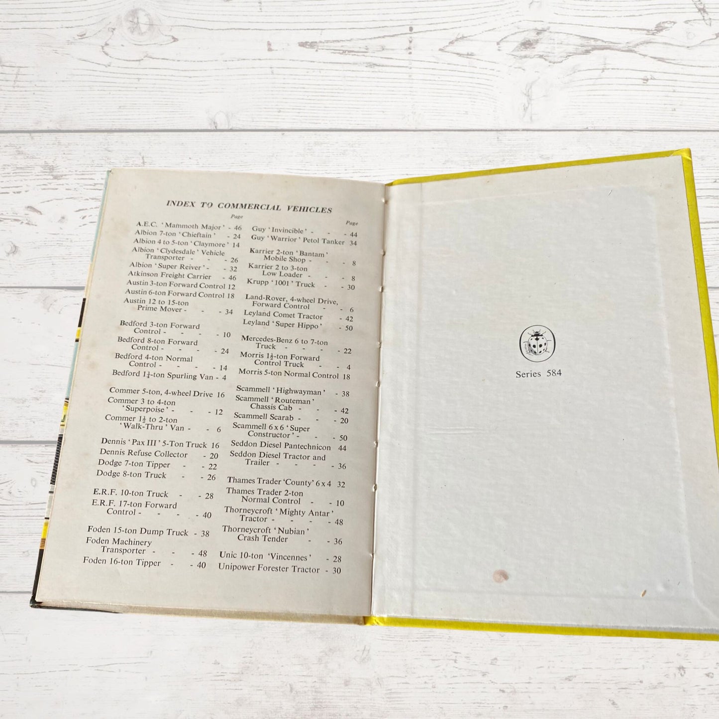 Vintage 1960s ladybird book, The Ladybird Book of Commercial Vehicles,  Series 584