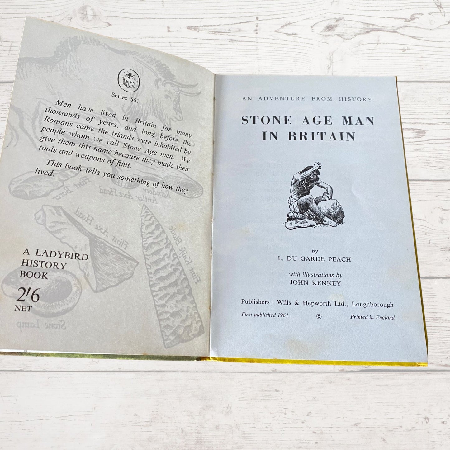 Vintage 1960s ladybird book.  Stone Age Man in Britain . An Adventure from History. Series 561