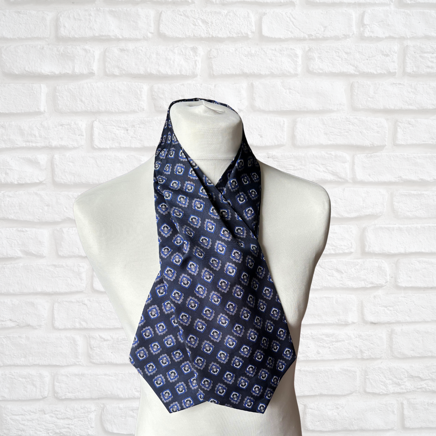 Blue, grey and white Paisley vintage Tootal cravat