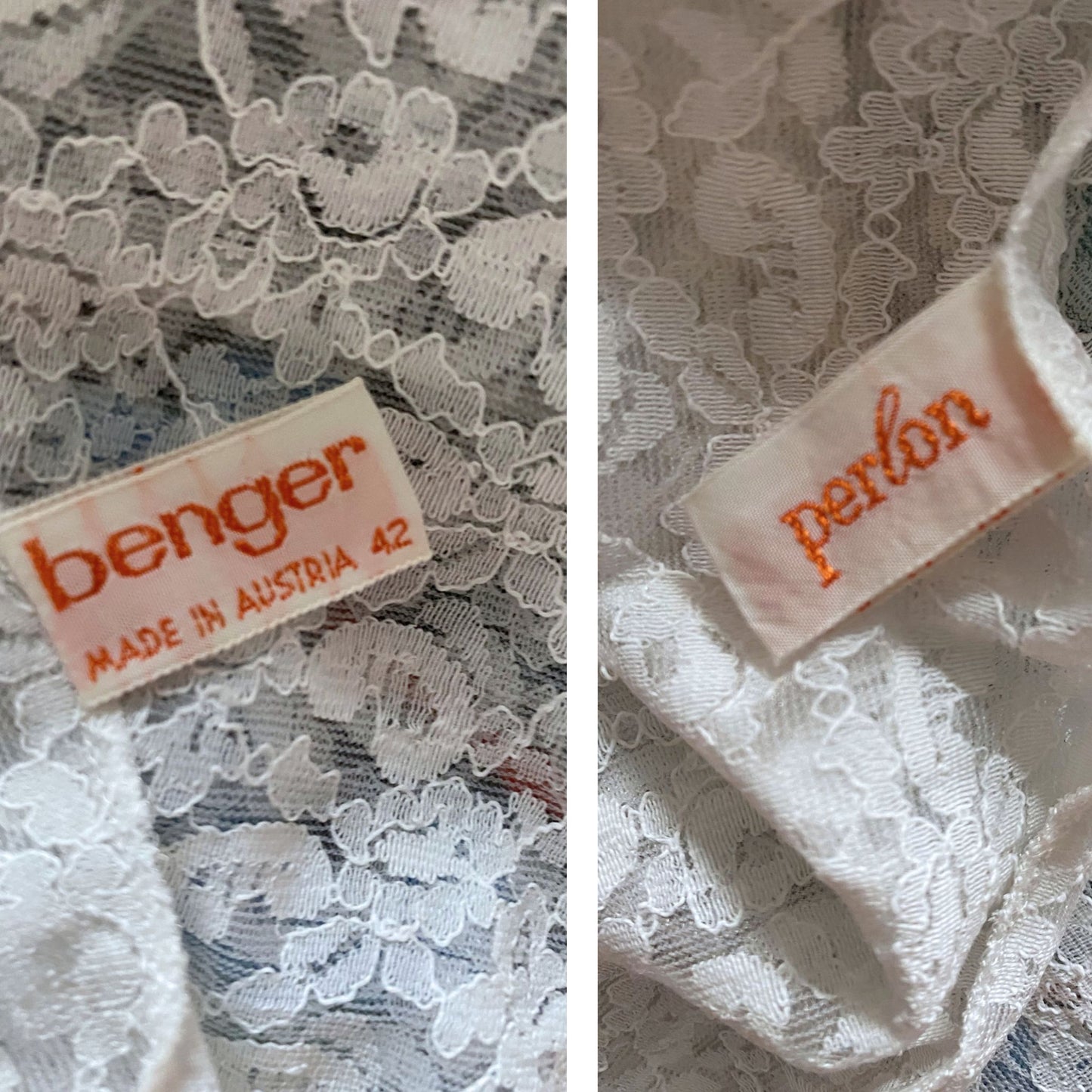 Vintage 60s White Lace Fitted Slip Dress with bow detail. Approx U.K. size 4-6