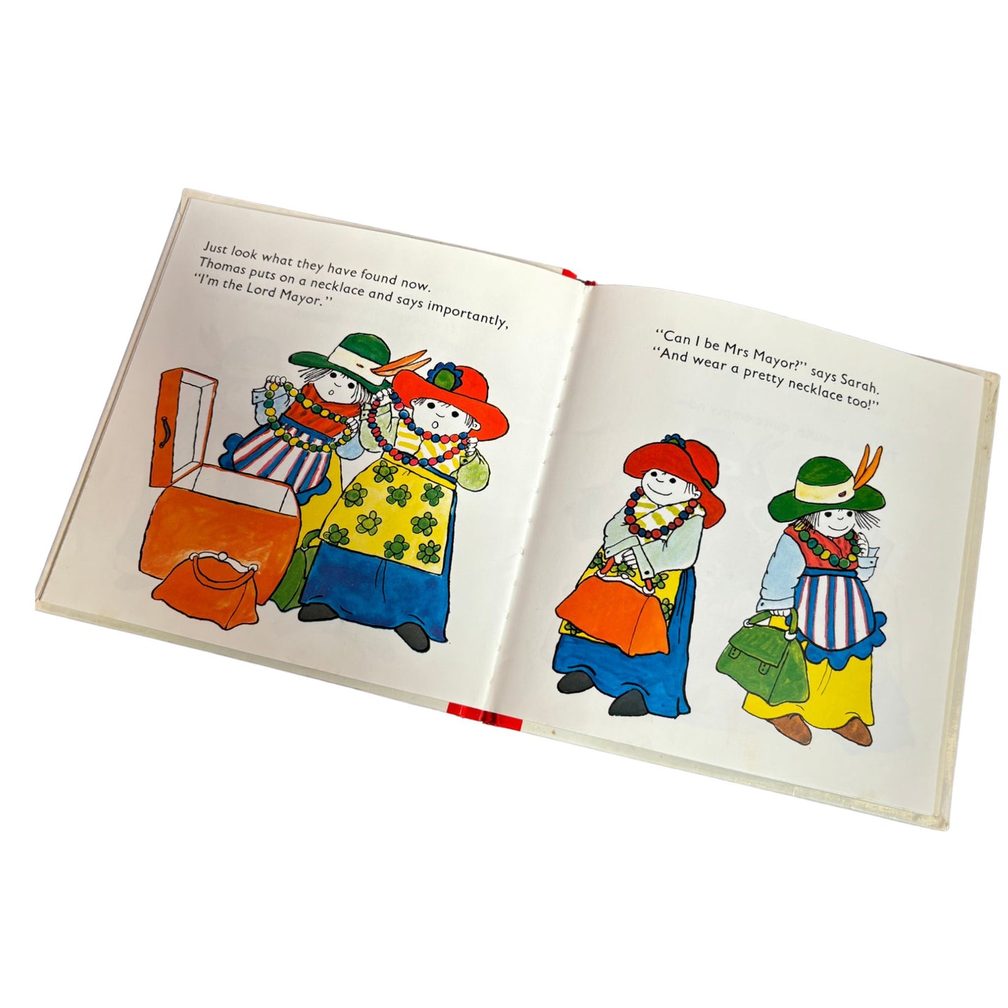 Vintage 1970s Gunilla Wolde Hardcover Children's Book - Thomas and Sarah Dress Up : A Bright and Colourful Story