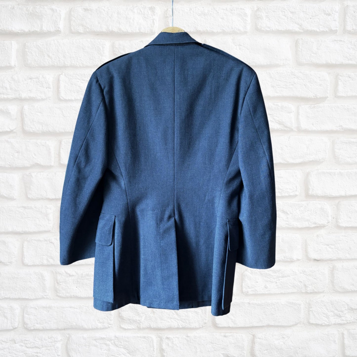 1950s USAF Blue Wool Serge Vintage Military Jacket with Detachable Metal US Pins. Approx UK XS-S (m) 10-12(f)