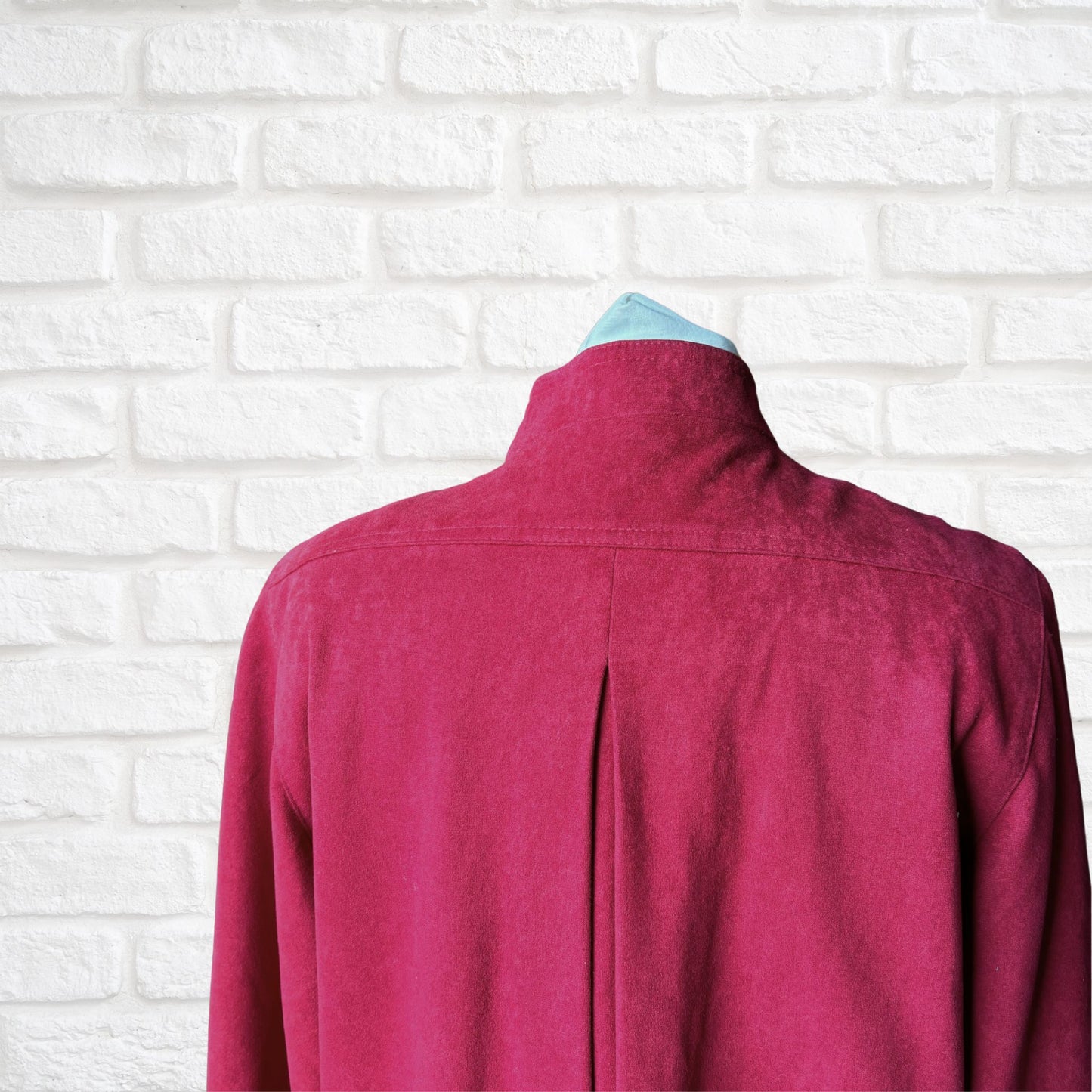 Vintage 80s Cherry Red Moleskin Blouson Style Jacket. Approx UK size 8- 12