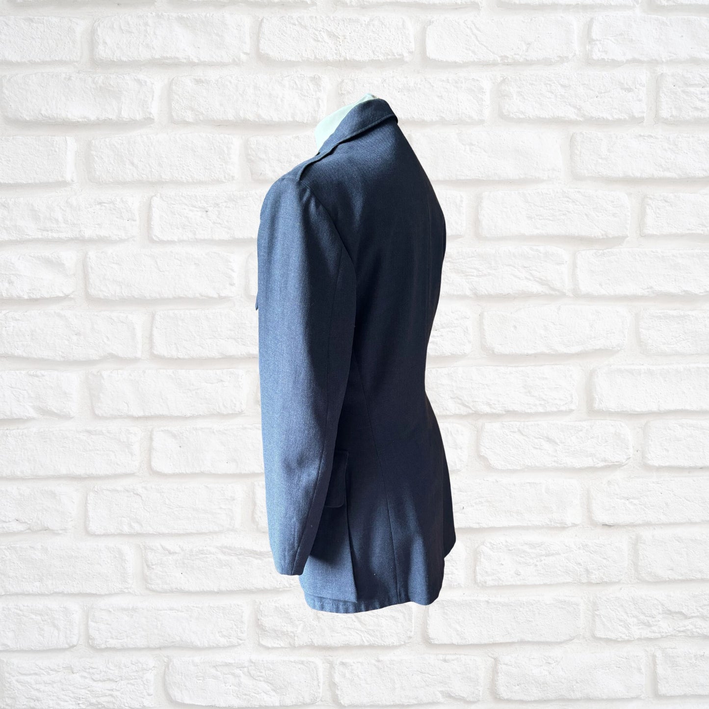 1950s USAF Blue Wool Serge Vintage Military Jacket with Detachable Metal US Pins. Approx UK XS-S (m) 10-12(f)