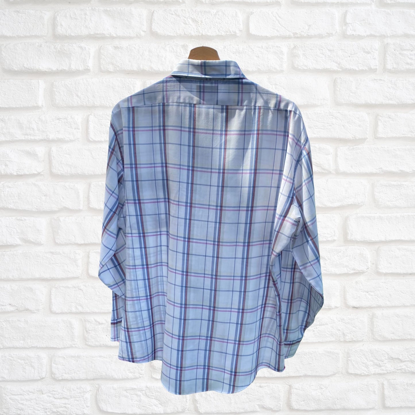 White Striped Long Sleeved Cotton Vintage Levi Shirt  Approx UK size L (mens) 12-16 (women’s)