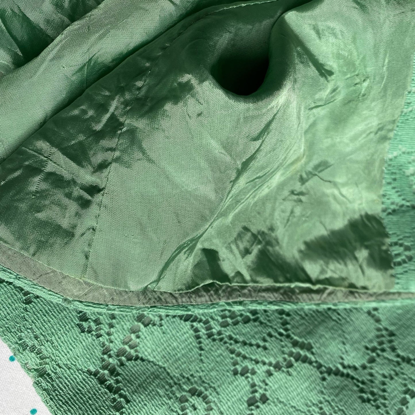 60s style mint green vintage lace coat/ dress. Approx UK size 10-12