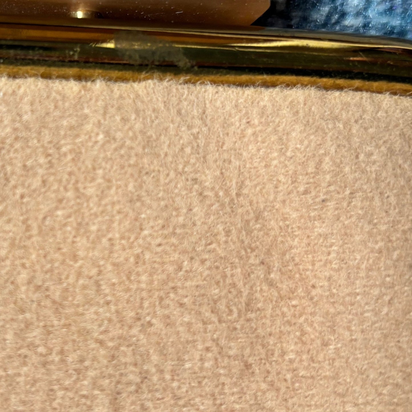 Vintage 1950s Tan Wool Felt Handbag with Lucite Handle - Charles S Kahn Inc, Florida