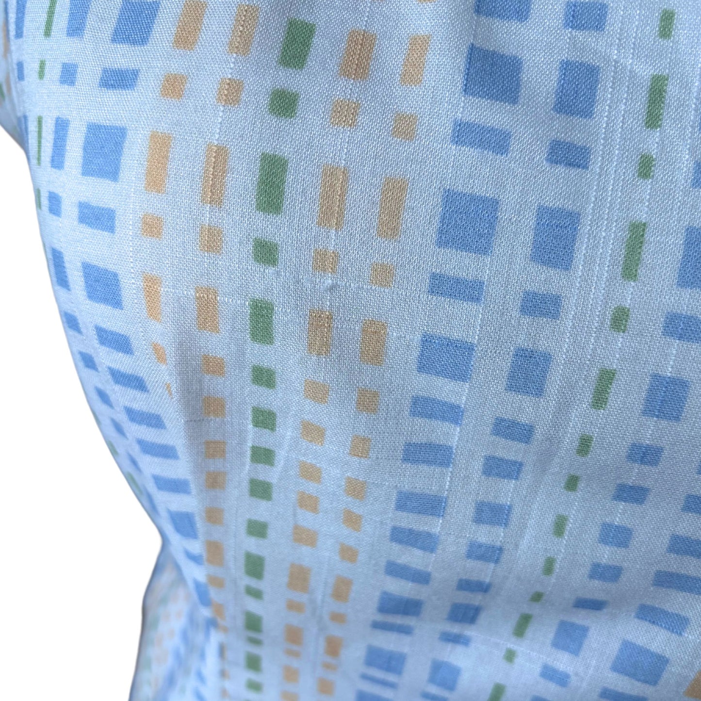 Vintage 50s Style Tie Front Geometric Print Blouse with Button Up Back. Approx UK size 12-14