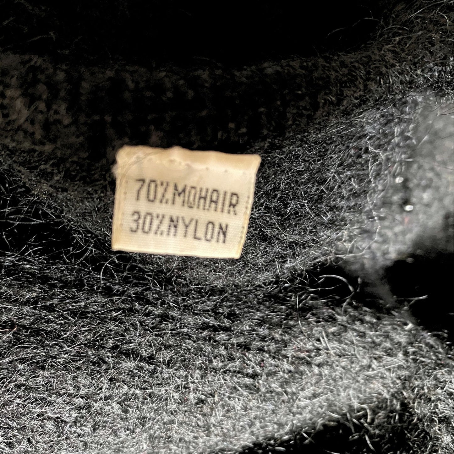 Stunning Vintage Black Mohair Cardigan with Beaded and Appliqué Black Rose detail  .Approx U.K. size 16 -20