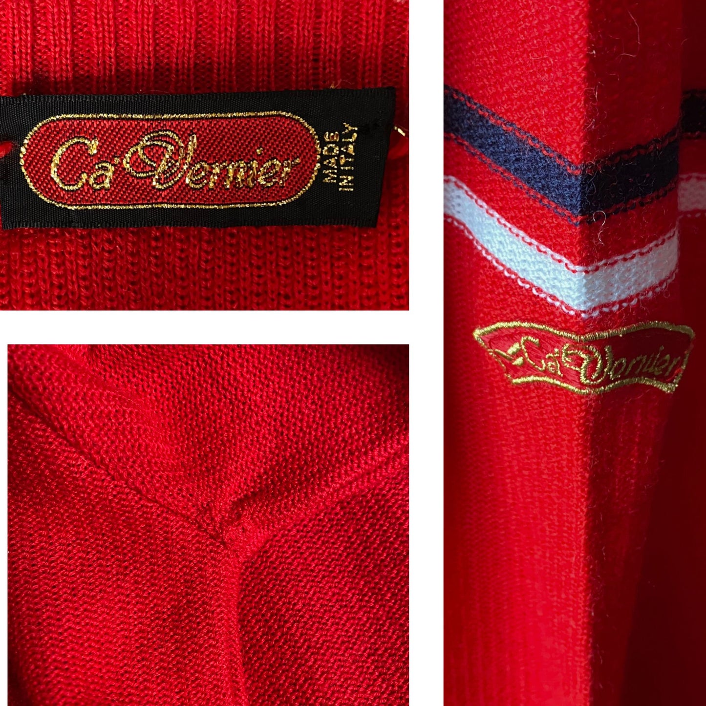 60s Mod Style Red V neck Vintage Cardigan.  Approx UK size 12-16