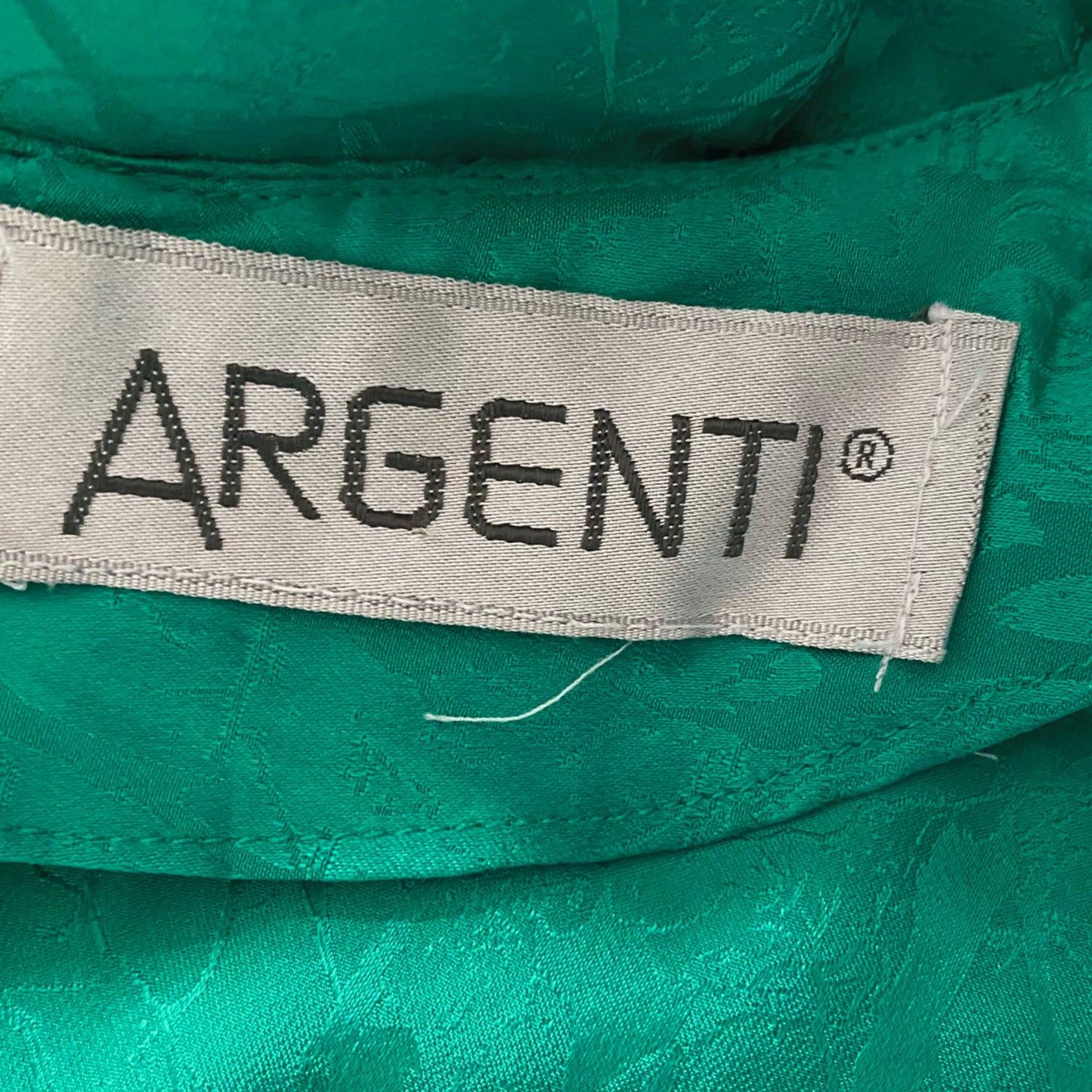 Vintage Green Silky 80s Dress with Peplum Skirt. Approx UK size 10-12