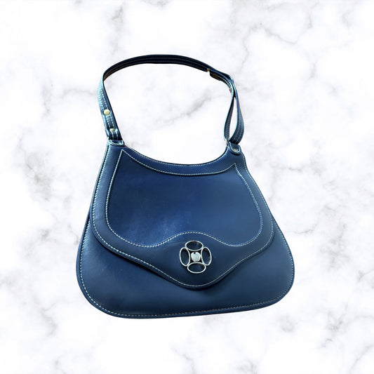 60s Navy Blue Mod Style Vintage St. Michael Shoulder Bag