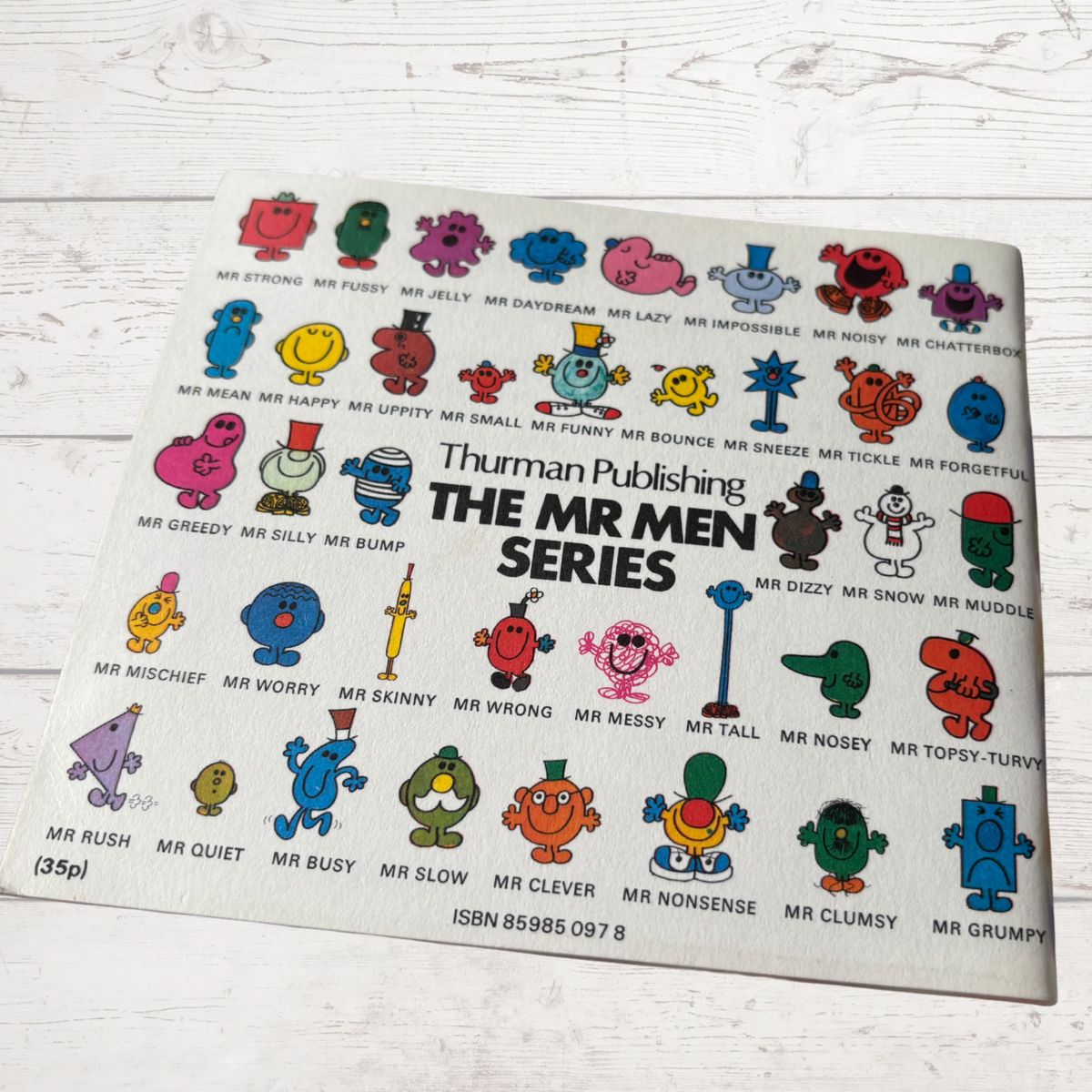 Book cover of 'The Mr Men Series' by Thurman Publishing with colorful characters on a white background.