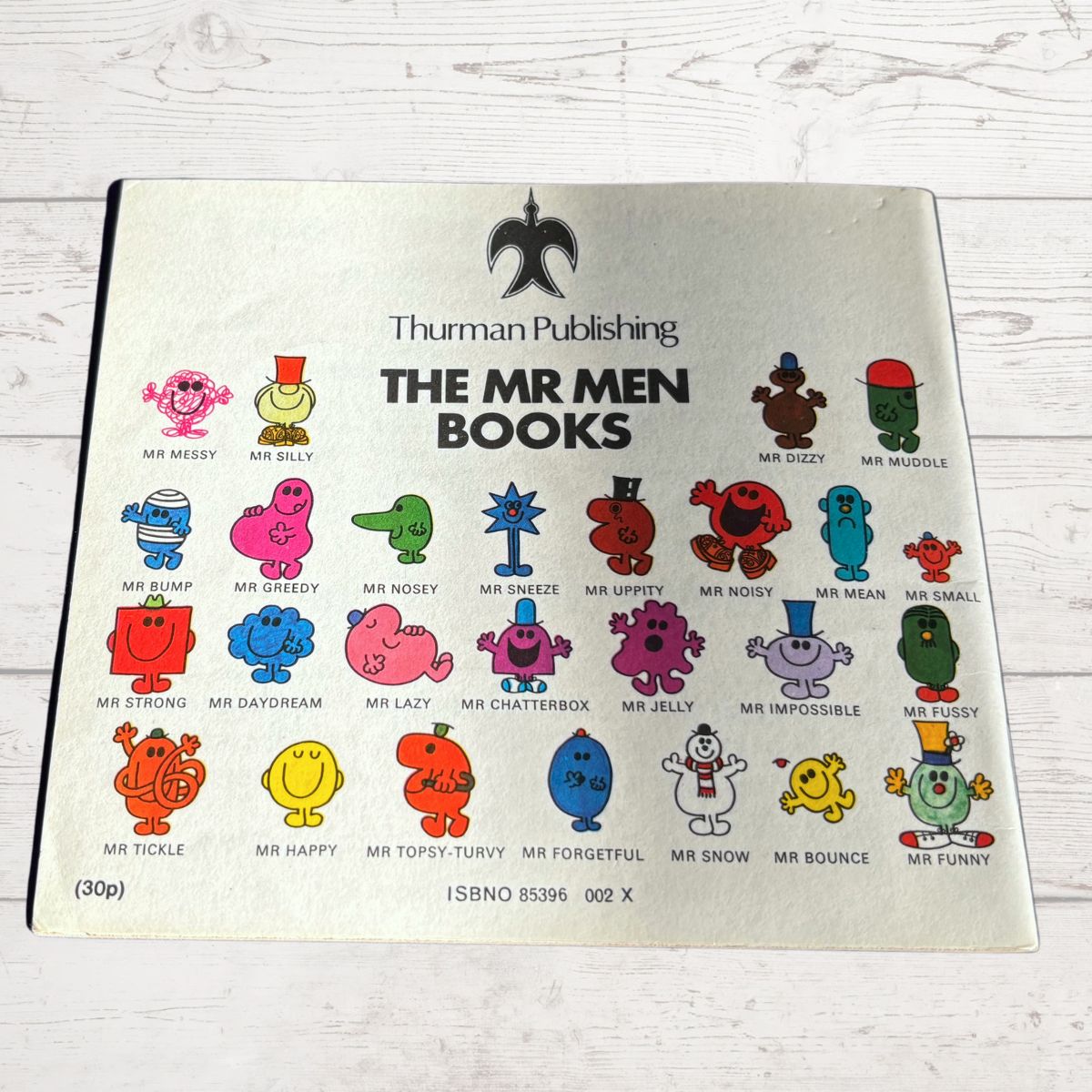 Book cover of 'The Mr Men Books' by Thurman Publishing with colorful characters on a white background.