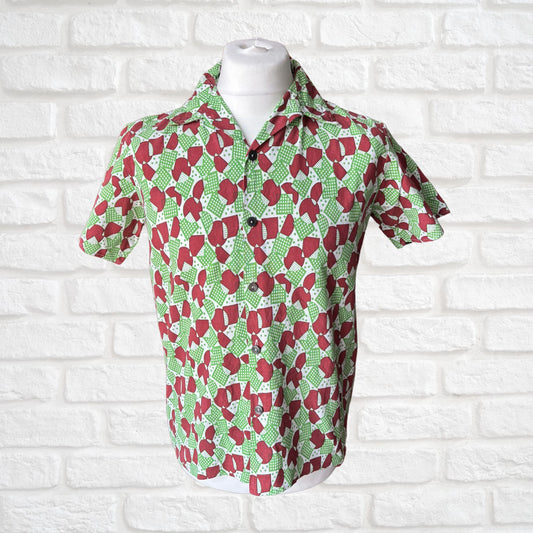 70s Vibrant Geometric Print Vintage Cotton Shirt. Approx UK size S- M (men) 12-14 (women )