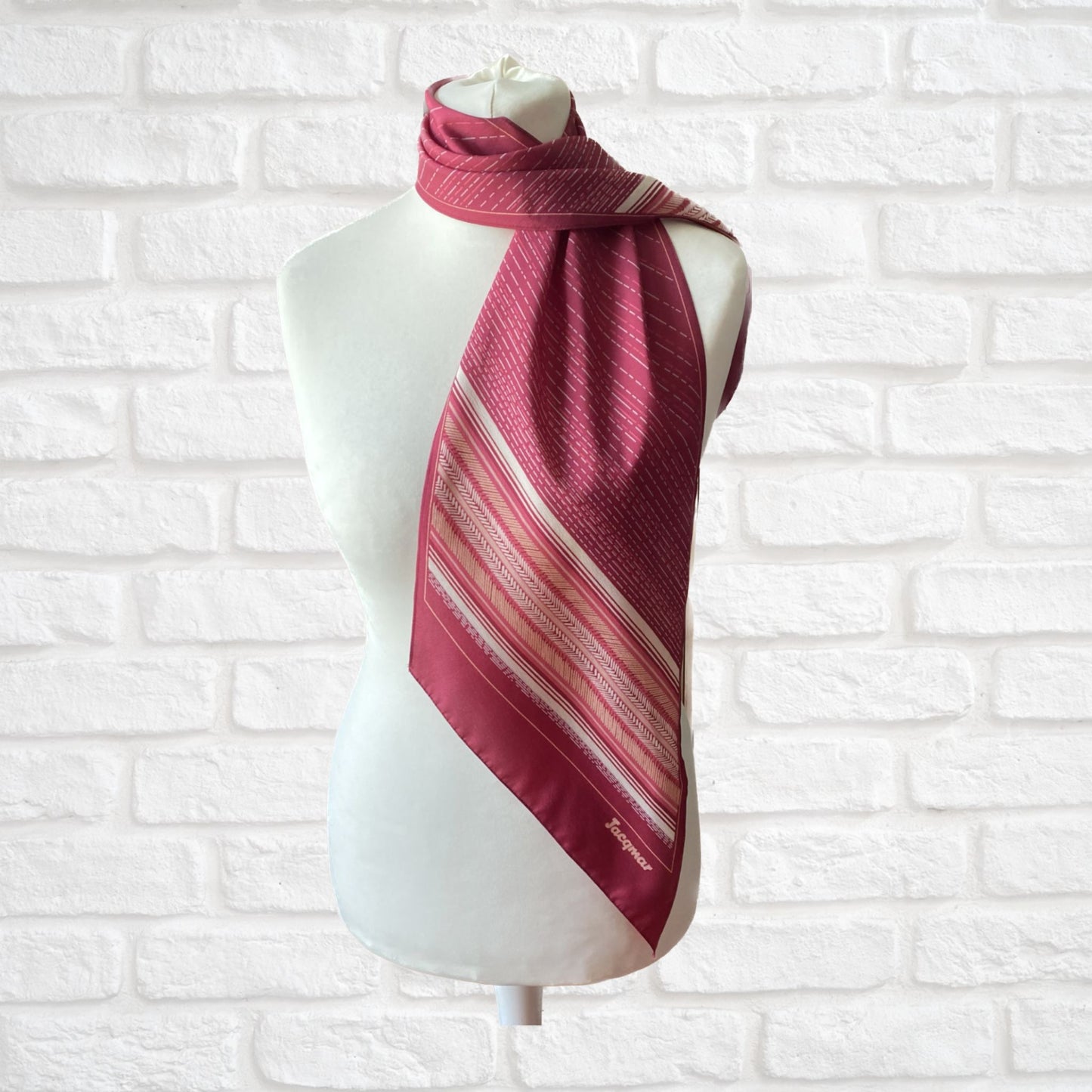 Long Purple and Pink Vintage Jacqmar scarf. Great gift idea