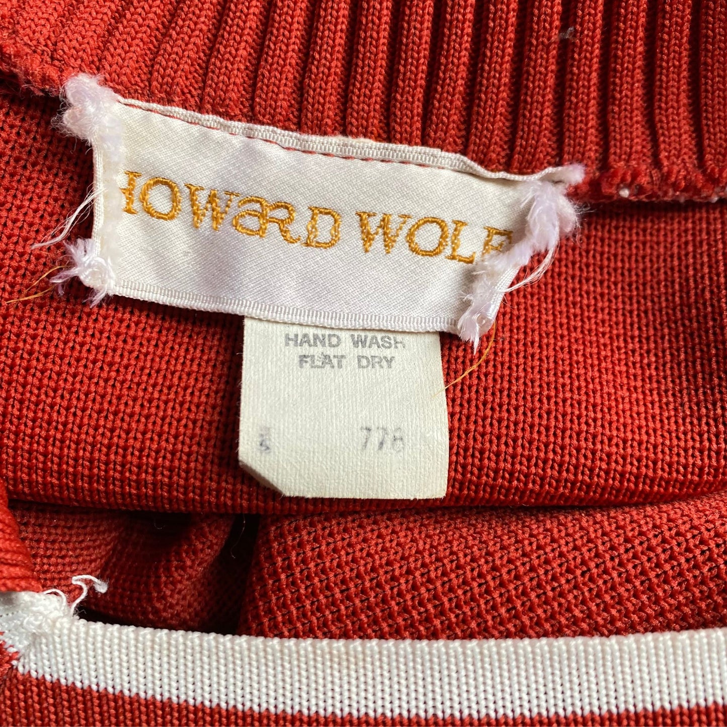 Vintage 1920s style Howard Wolf burnt orange and white skirt suit. Approx UK size 10-12