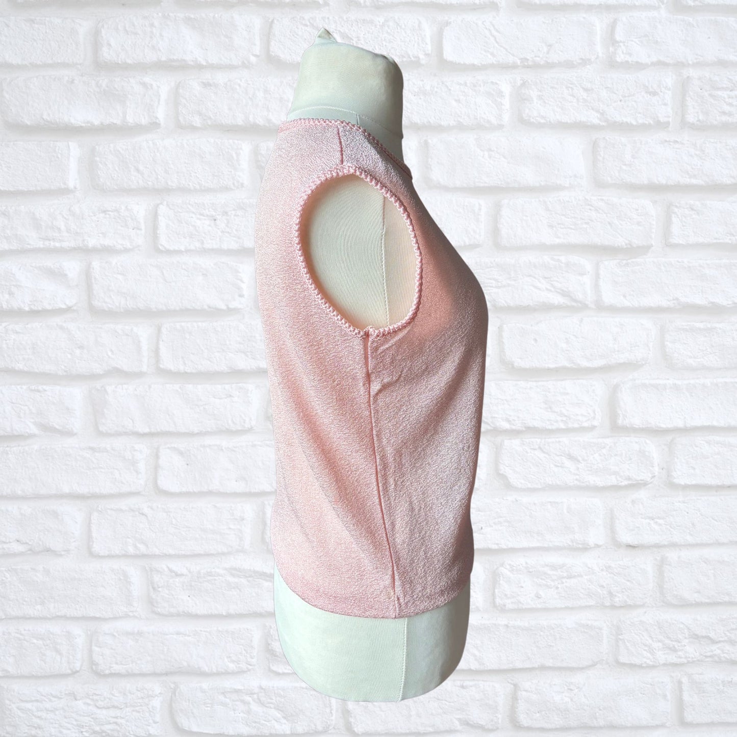 60s sleeveless pink mod top. Vintage St. Michael. Approx UK size 12-14