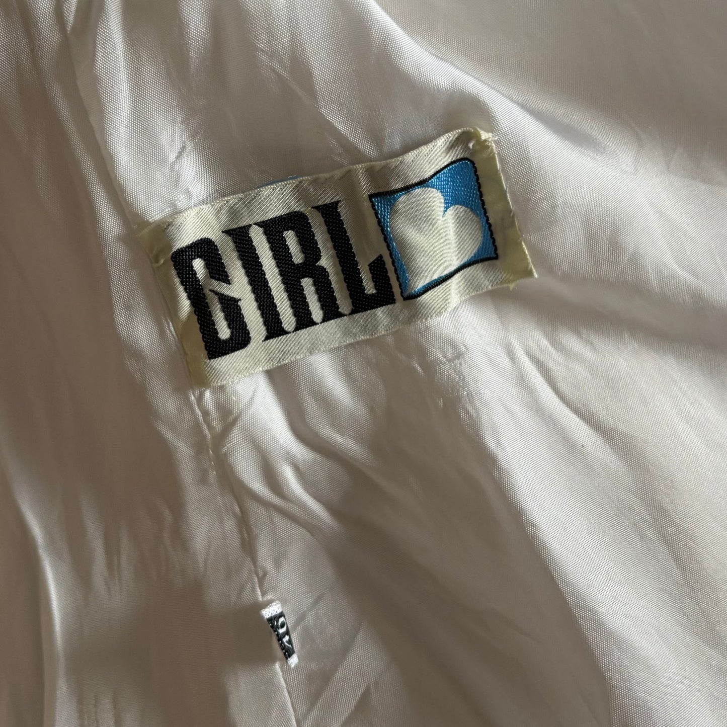 Vintage Creamy White Lightweight 60s Mod Coat with Rounded Collar . Approx UK size 10-12