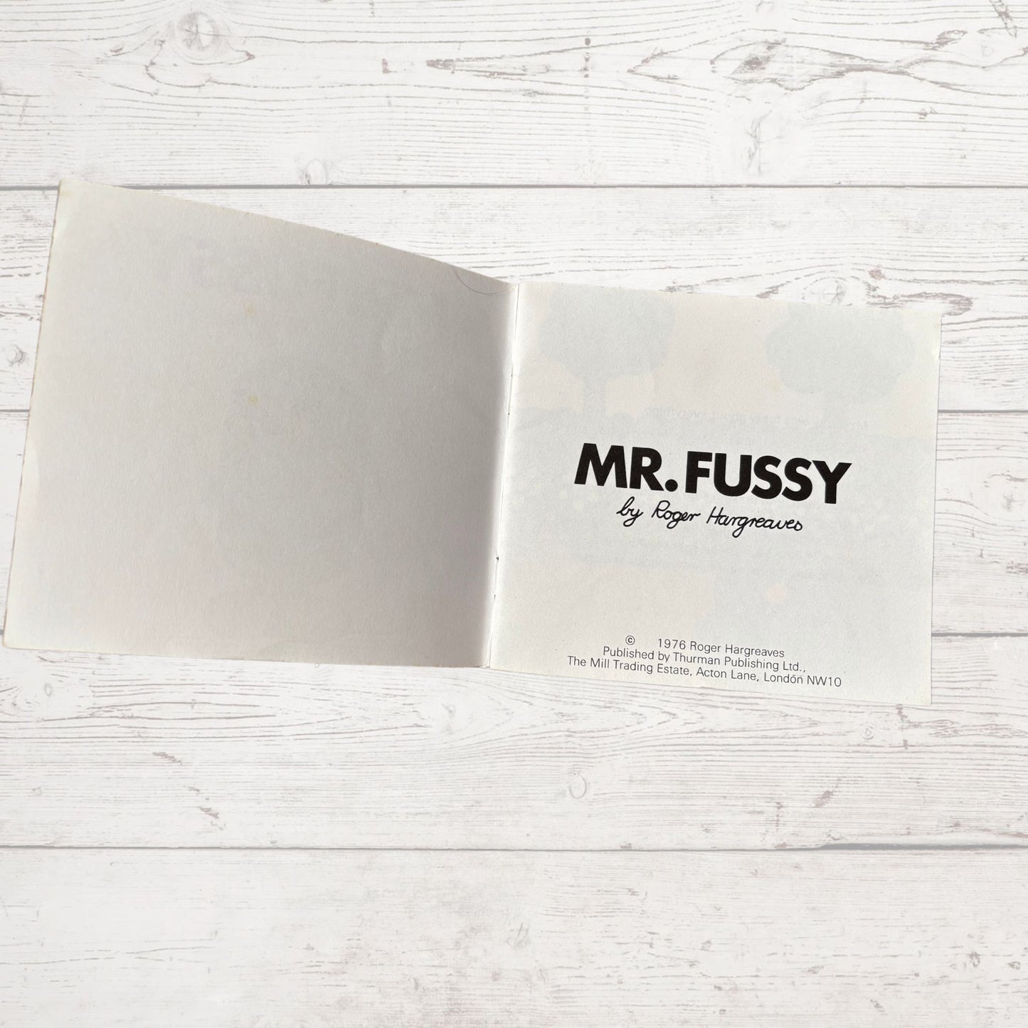 Mr. Fussy by Roger Hargreaves. Original 1970s The Mr Men series. 1976 edition. Great gift idea