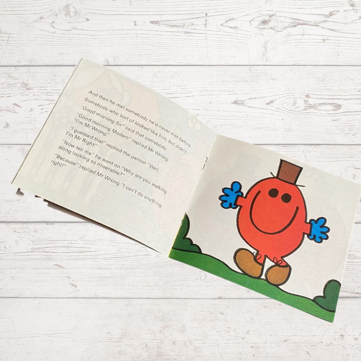 Mr. Wrong by Roger Hargreaves. Original 1970s The Mr Men series. 1978 edition.Great gift idea
