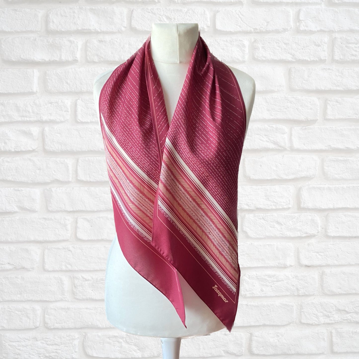 Long Purple and Pink Vintage Jacqmar scarf. Great gift idea