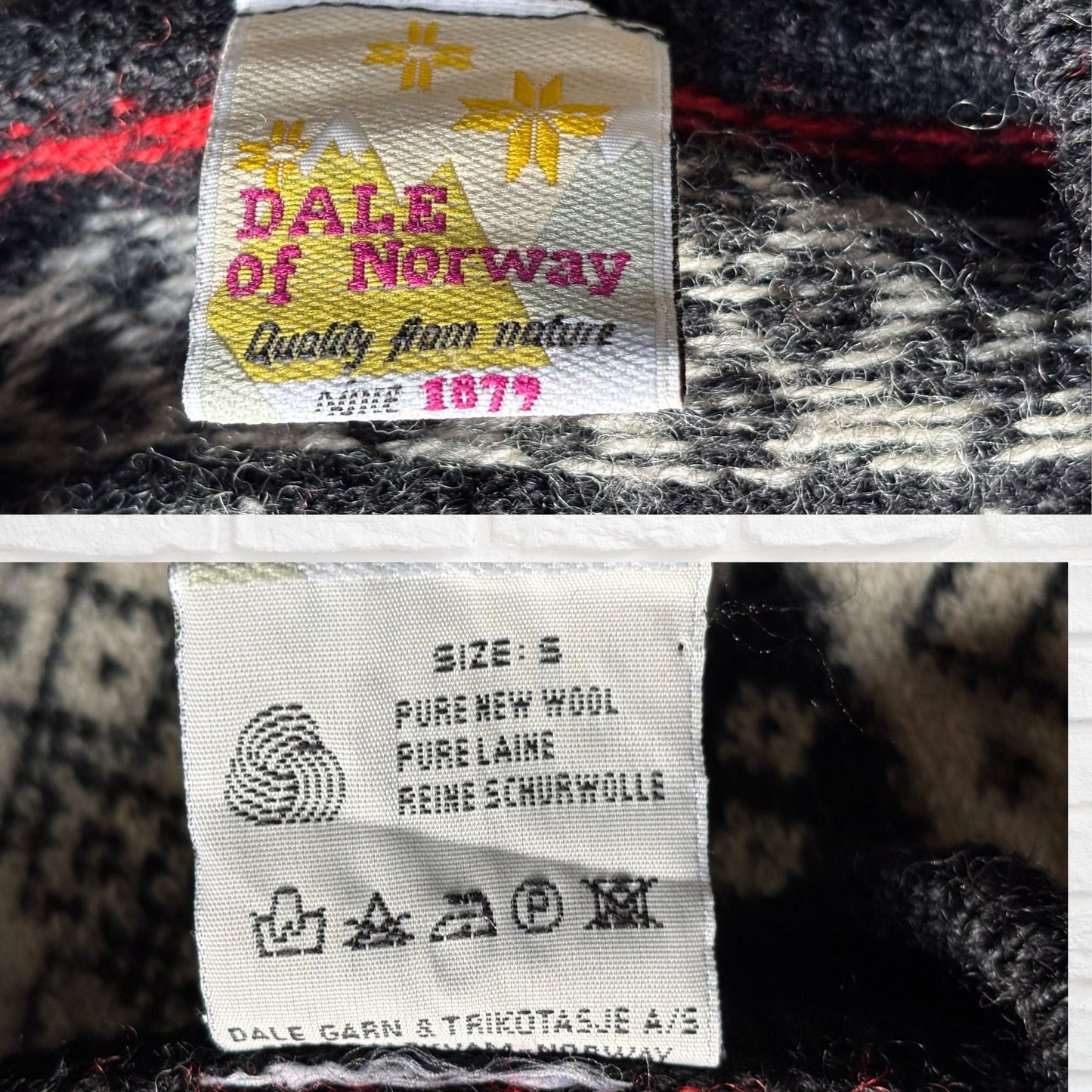 Vintage Black, Cream and Red Dale of Norway Wool Jumper. Approx UK size 14-18