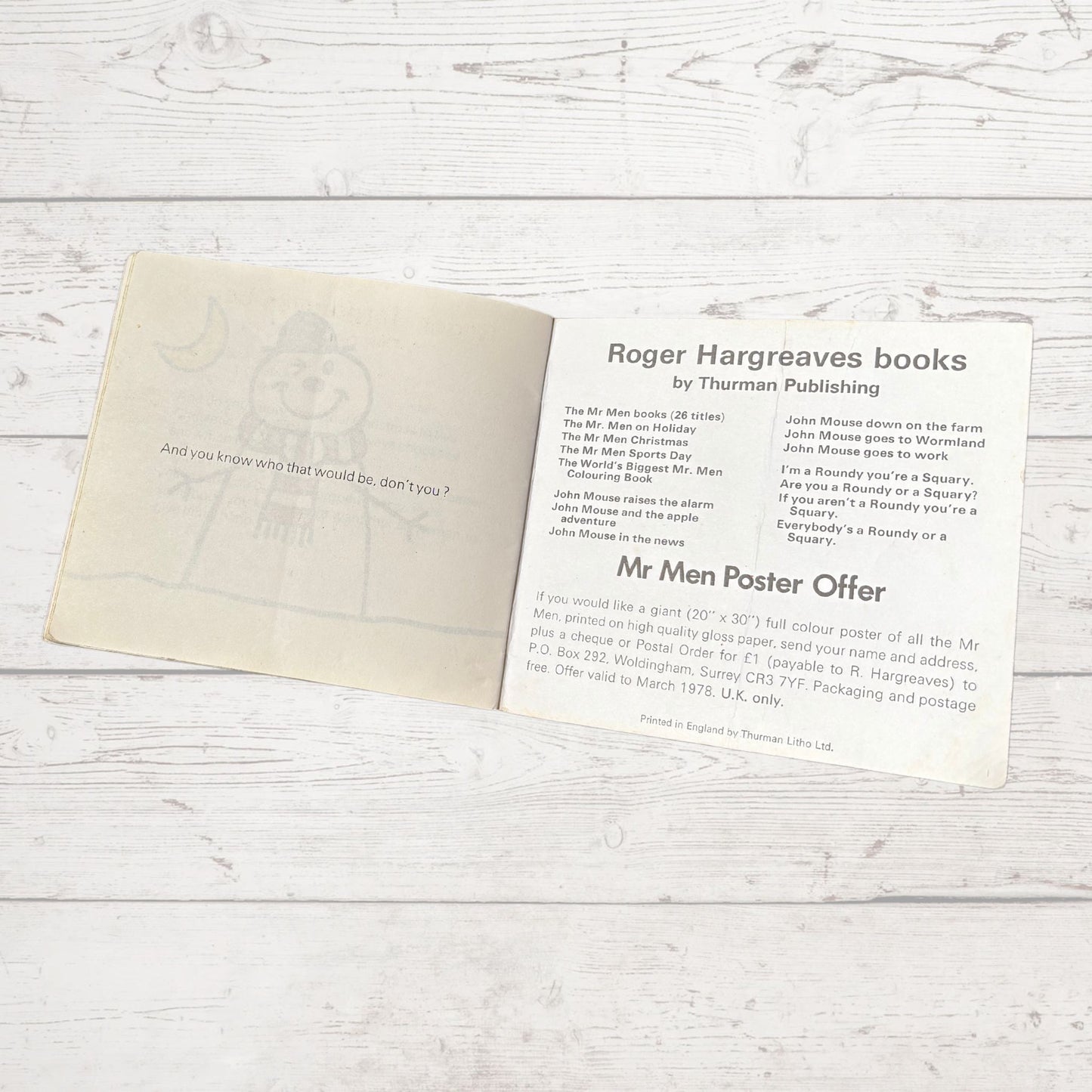 Mr. Snow by Roger Hargreaves. Original 1970s The Mr Men series. 1971 edition. Great gift idea