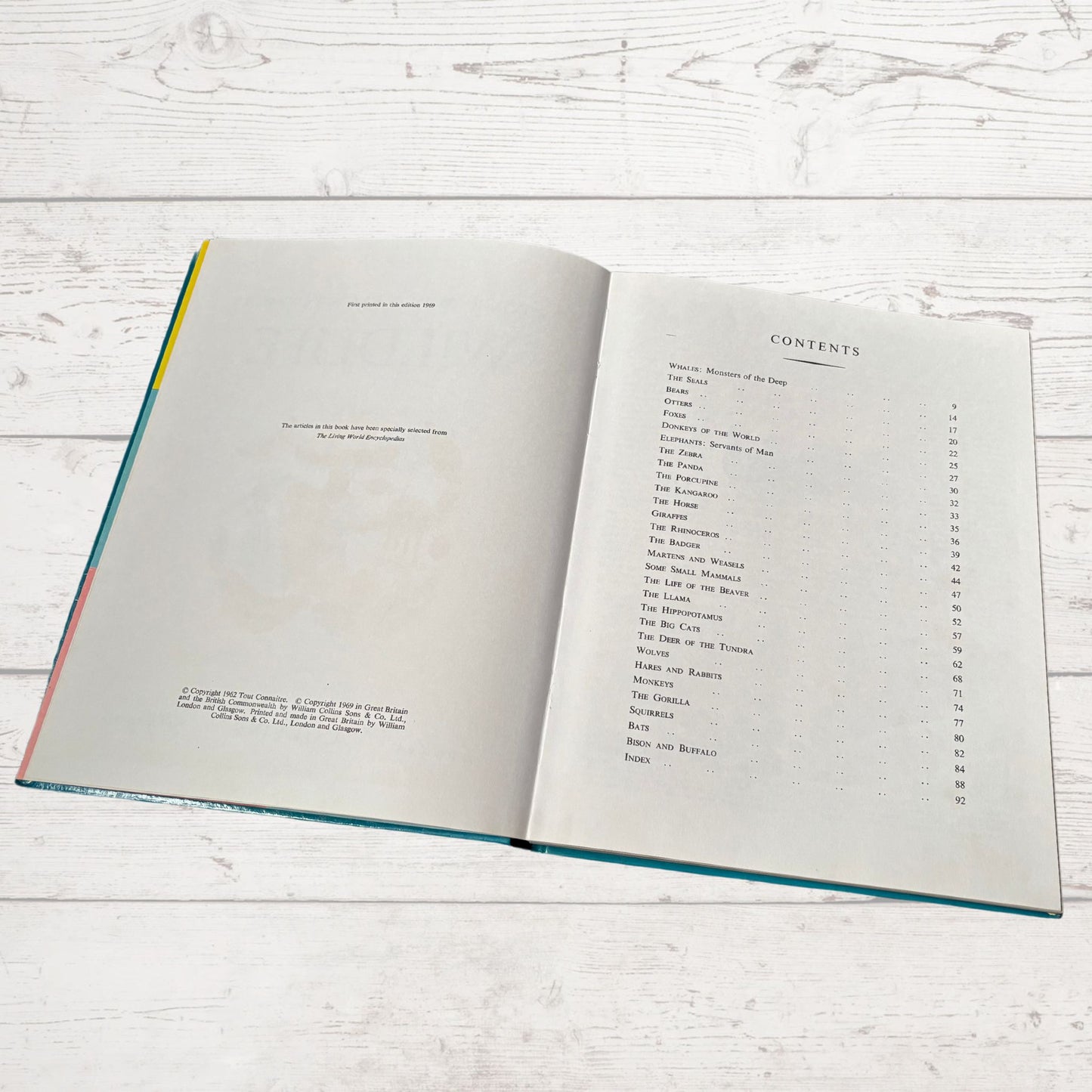 Vintage 1960s Children's Book: Wildlife - Beautifully Illustrated Colourful Hardback Encyclopaedia