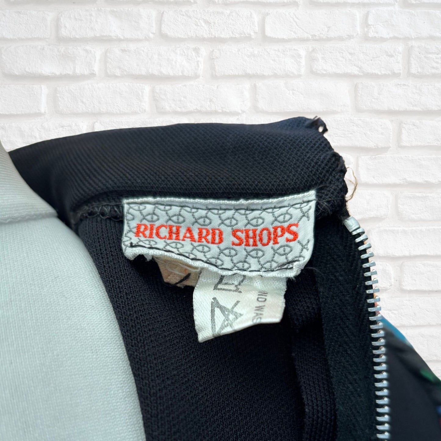 Close up of the Richard Shops label on a 70s a maxi dress