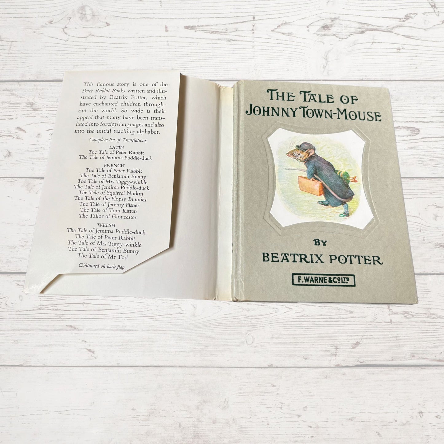 The Tale of Johnny Town Mouse. Vintage Beatrix Potter book. 1970 edition