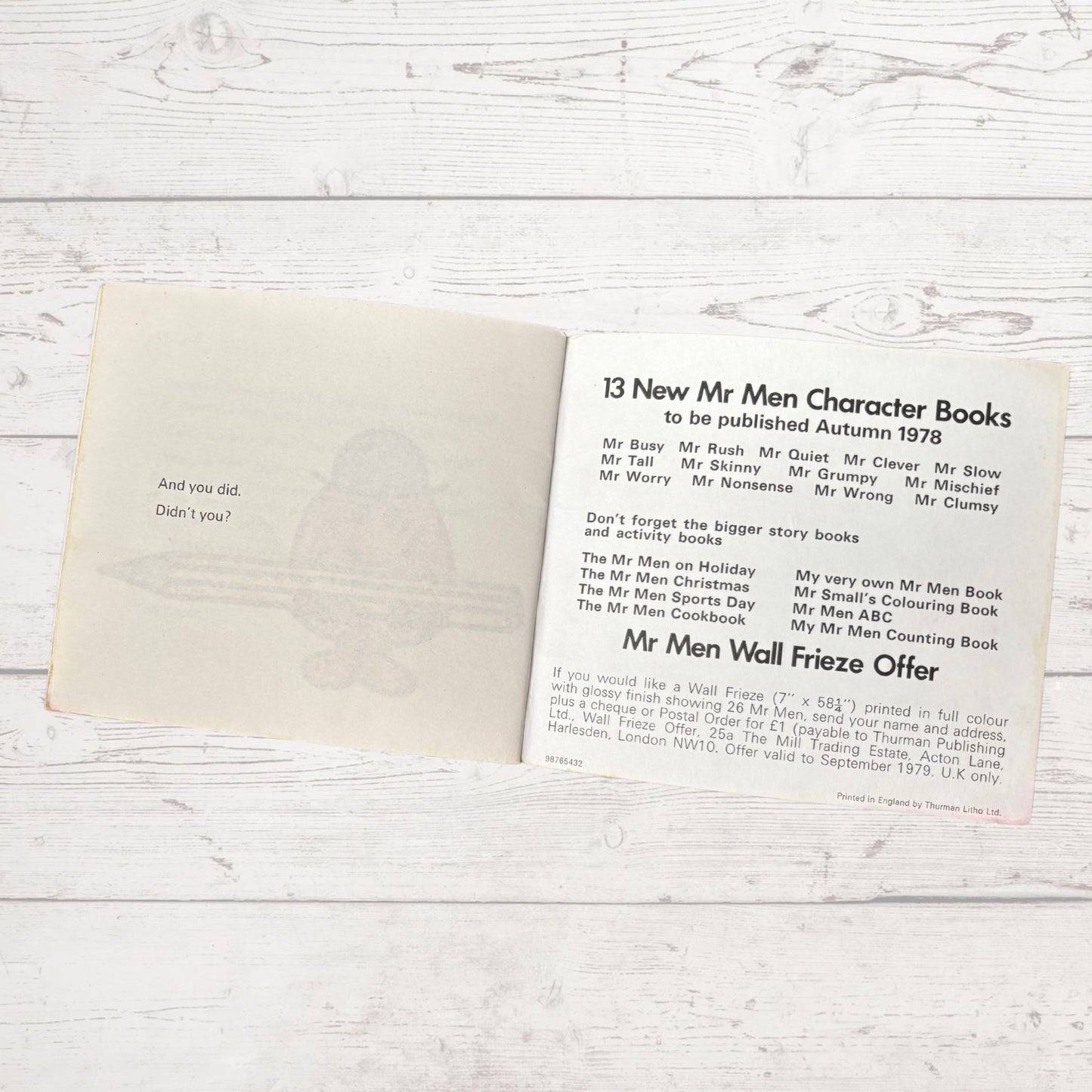 Mr. Small by Roger Hargreaves. Original 1970s The Mr Men series. 1972 edition. Great gift idea