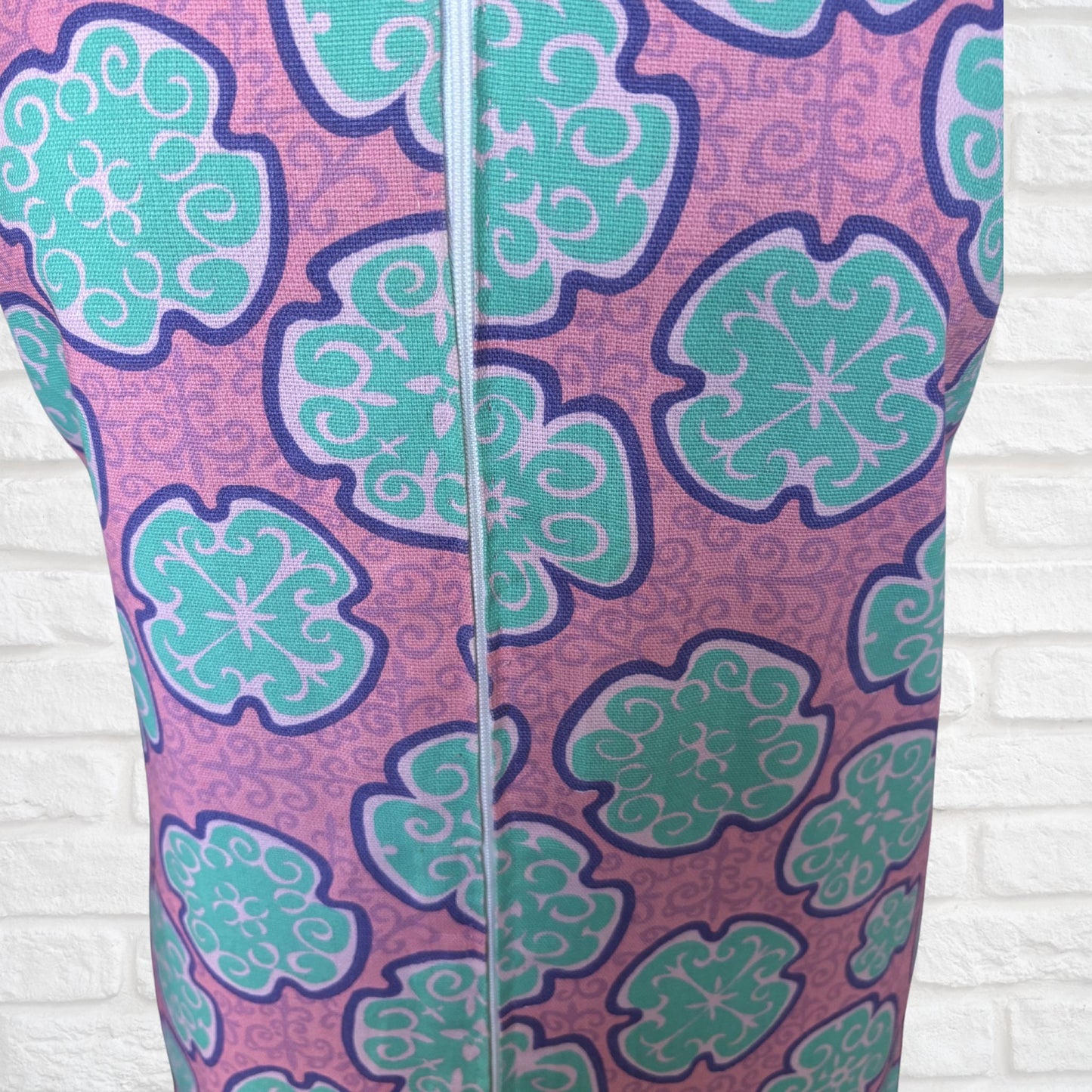 60s Pink and Turquoise Short Sleeves Vintage Scooter Dress. Approx UK size 8- 10