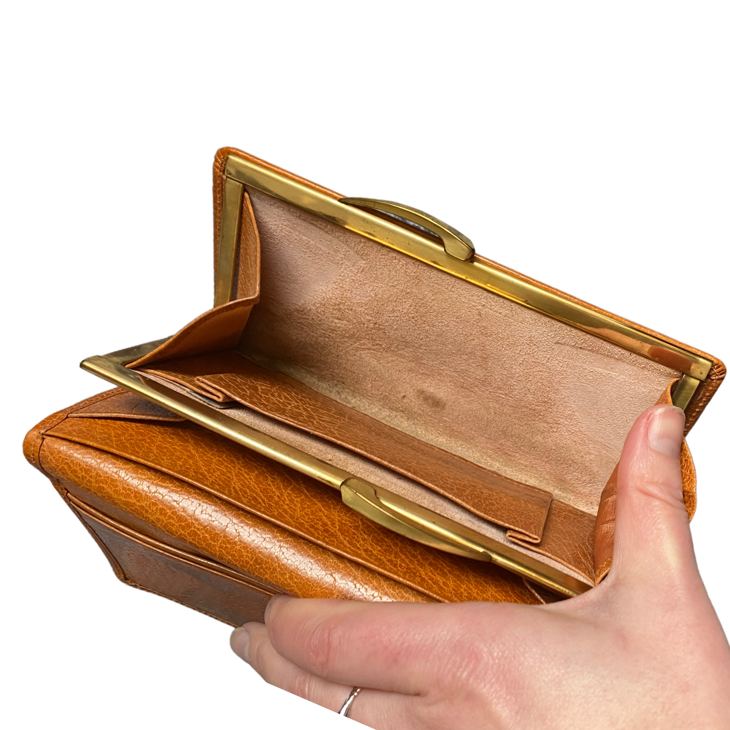 Stylish brown leather wallet made in England