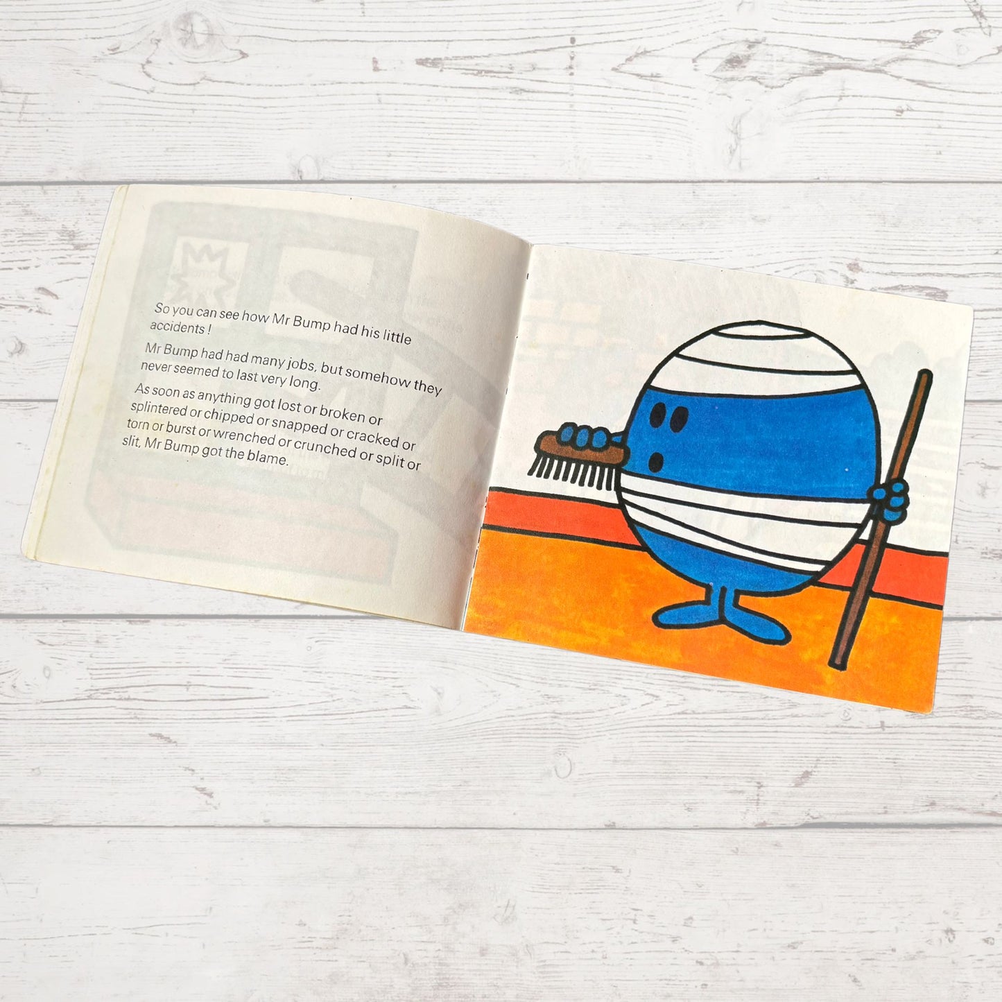 Mr. Bump by Roger Hargreaves. Original 1970s The Mr Men series. 1971 edition. Great gift idea