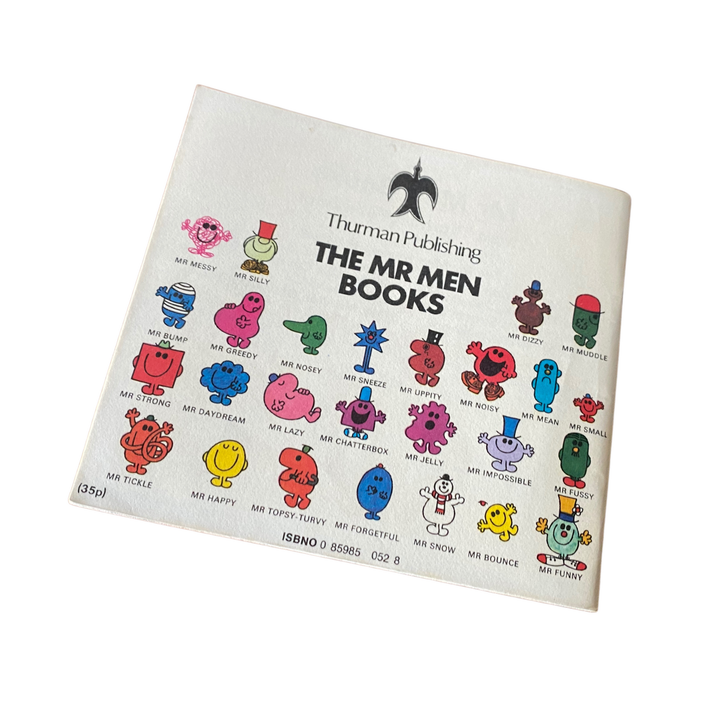 Original Mr. Men Book - Mr Strong - 1976 Edition - Roger Hargreaves Back cover