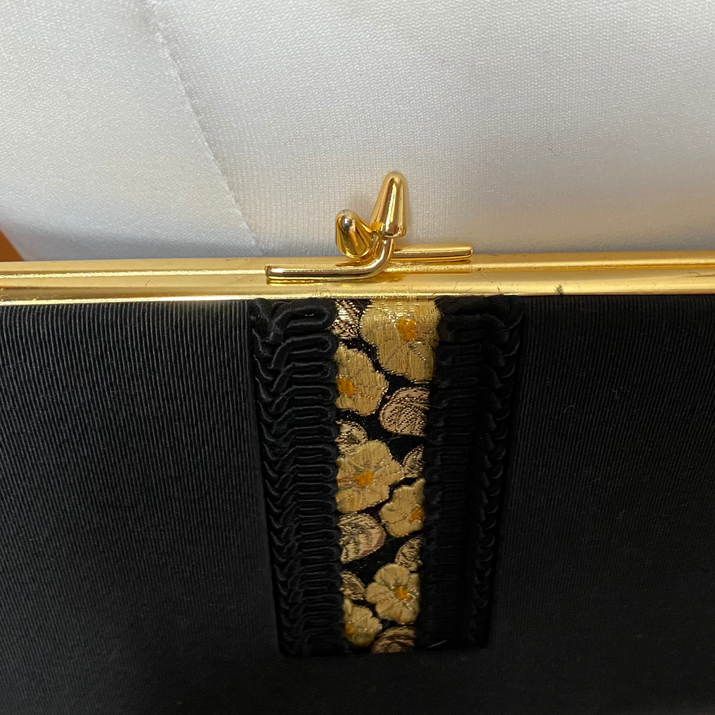 Vintage black and gold brocade evening bag. . Great gift idea