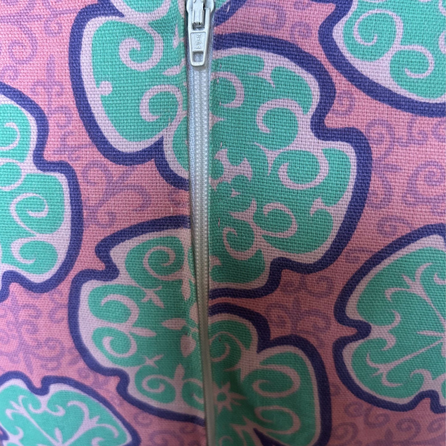 60s Pink and Turquoise Short Sleeves Vintage Scooter Dress. Approx UK size 8- 10