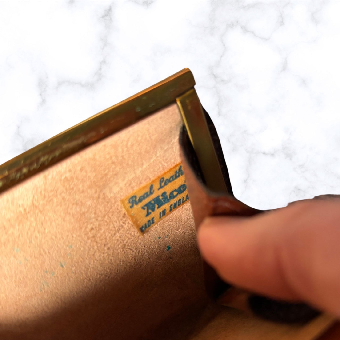 Vintage 1960s Brown Leather Clasp Top Purse/Wallet - Stylish and Practical